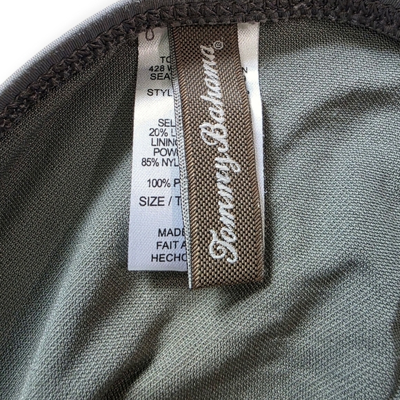 Tommy Bahama Bandeau Halter  One Piece Swimsuit, Gray, Size 16 - Picture 7 of 11